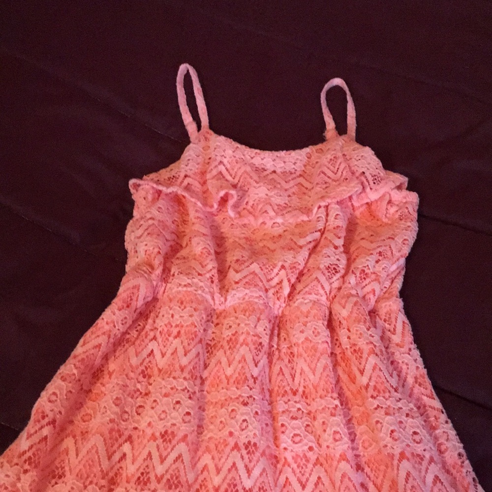 Children's Place Peach lace overlay dress